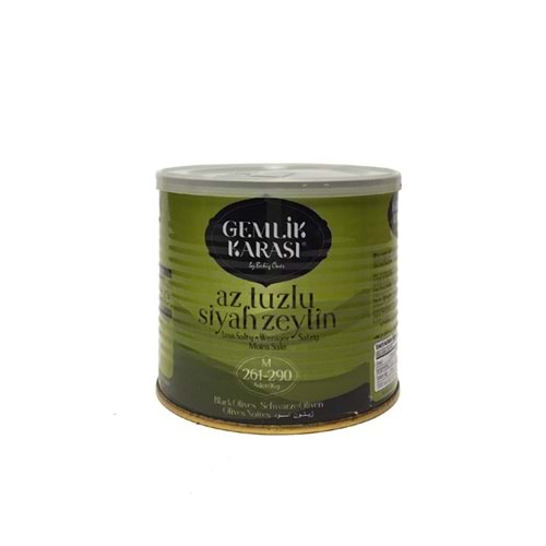 Gemlik Karası M Siyah Salamura Az Tuzlu Zeytin 400 Gr Teneke