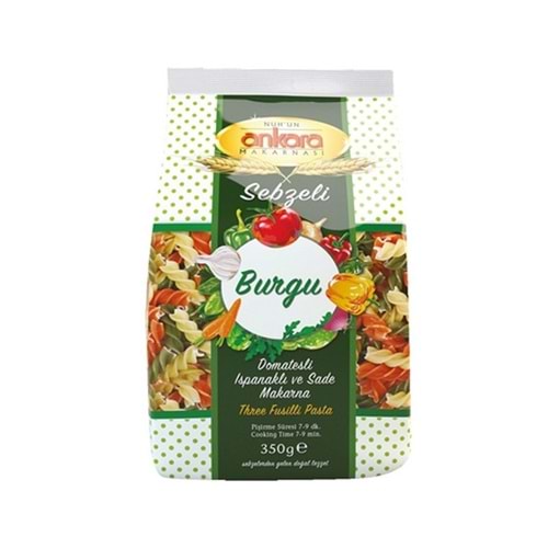 Nuhun Ankara Sebzeli Burgu Makarna 350 Gr