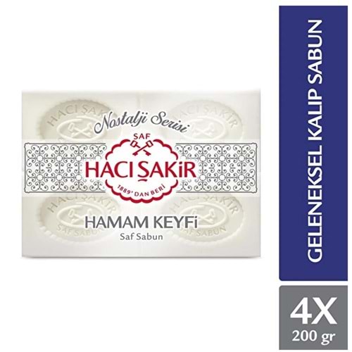 Hacı Şakir Hamam Keyfi Saf Sabun 4 Lü 800 Gr