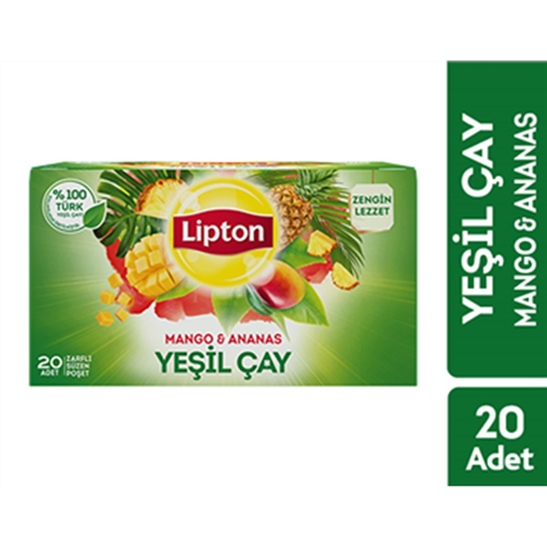 Lipton Yeşil Çay Tropikal Mango Ananas 20 Li 30 Gr