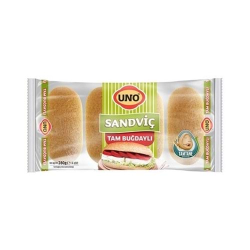 Uno Sandviç Ekmek Tam Buğdaylı 4 Lü 280 Gr