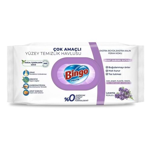 Bingo Pratik Yüzey Havlusu Lavantalı 96 Lı