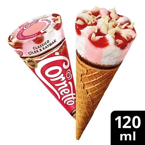 Algida Cornetto Classico Çilek&Kaymak 120 Ml