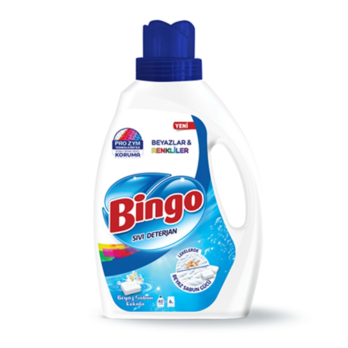 Bingo Renkli Beyaz Sıvı Deterjan Beyaz Sabun Kokulu 2.6 Lt