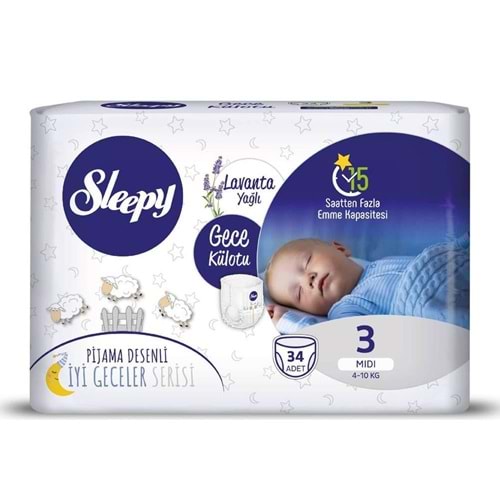 Sleepy Gece Külotu Midi (3) 34 Adet 4-10