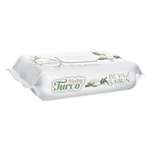 Baby Turco Kapaklı Islak Havlu Beyaz Sabun Kokulu 90 Lı