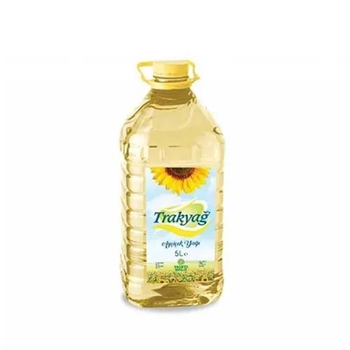 Trakyağ Ayçiçek 5 Lt 4 Köşeli Pet Dar Kapak