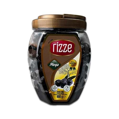 Rizze Siyah Zeytin Mega Yağlı Sele 900 Gr