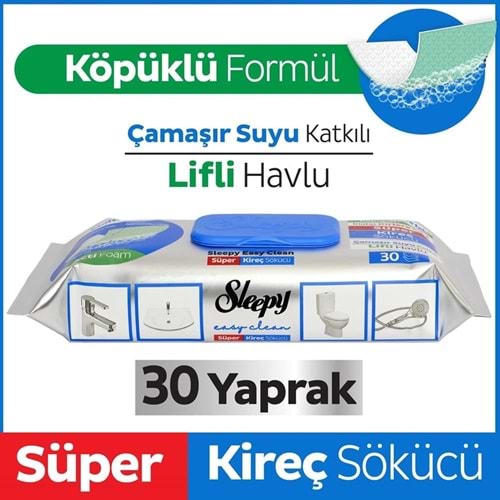 Sleepy Yüzey Temizleme Havlusu Kireç Sokücü 30 Lu