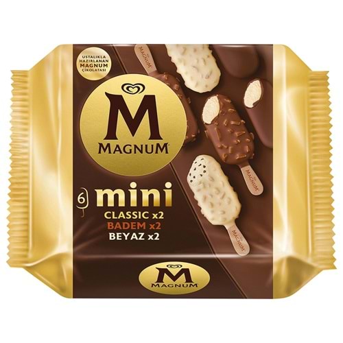 Algida Magnum Mini Classic Badem Beyaz Dondurma 6 Lı