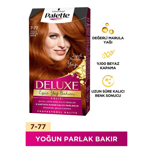 Palette Saç Boyası Delux 7-77 Yoğun Parlak Bakır