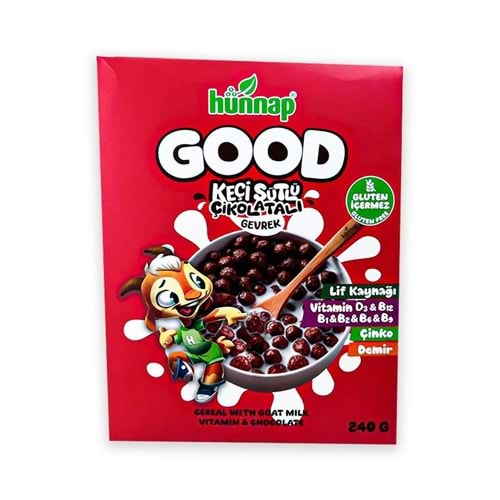 Hünnap Keçi Sütlü Çikolatalı Gevrek (Glutensiz) 240 Gr