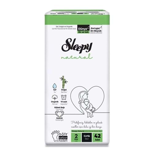 Sleepy Natural Bebek Bezi 2 Beden Mini 3-6Kg 42 Li