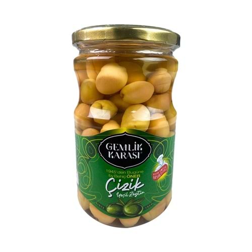 Gemlik Karası Yeşil Zeytin Çizik 400 Gr Xl Cam