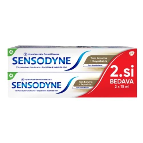 Sensodyne Diş Macunu Tam Koruma Beyaz 75 Ml + 75 Ml