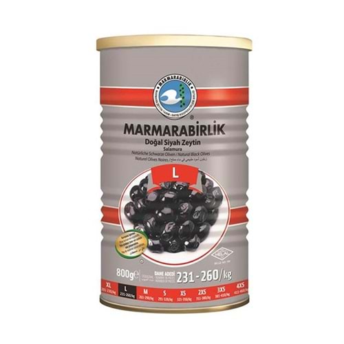Marmarabirlik Zeytin Hiper (L) Az Tuzlu 800 Gr