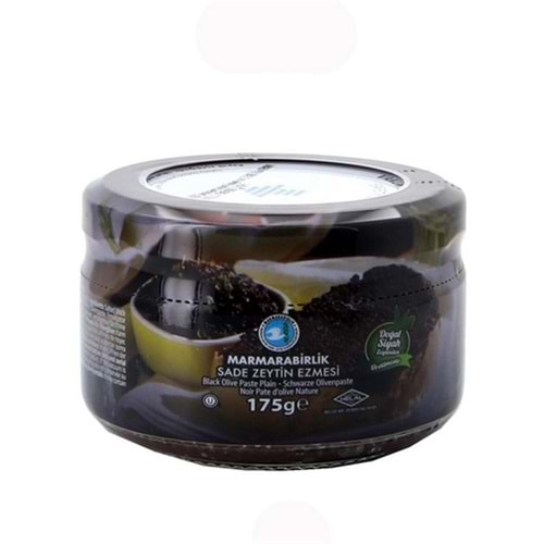 Marmarabirlik Zeytin Siyah Sade Ezme Cam Kavanoz 175 Gr
