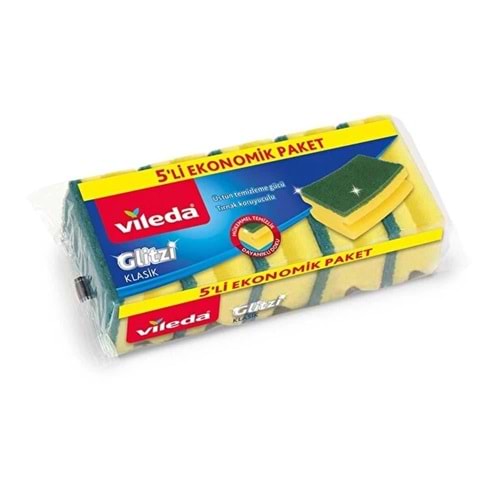 Vileda Sünger Yeşil Oluklu 5 Li
