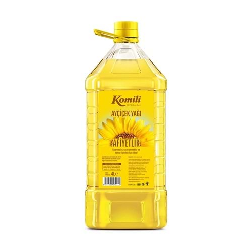 Komili Ayçiçek Yağı Kare Kubbeli 4 Lt Pet