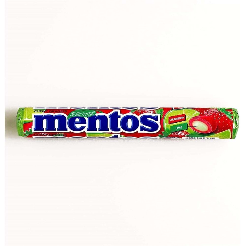 Mentos Stick Çilek Aromalı Draje Şekerleme 37.5 Gr