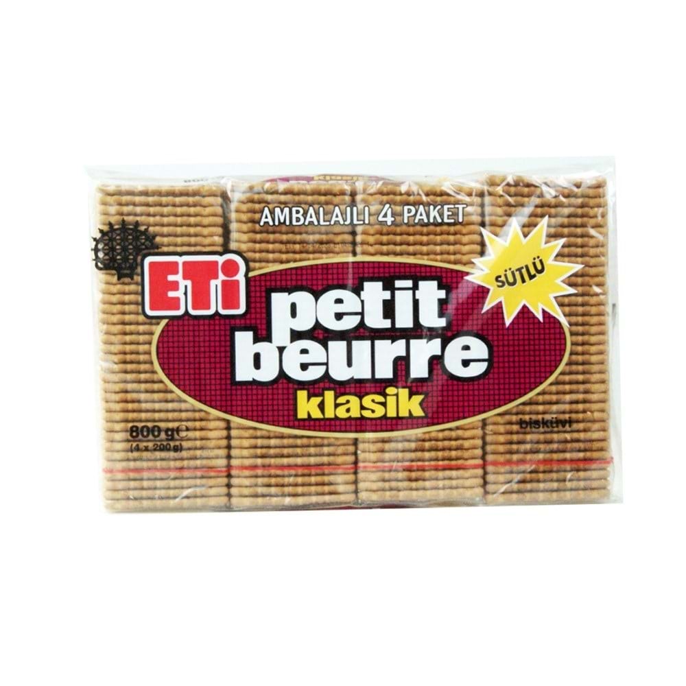 Eti Petit Beurre Klasik Bisküvi 5 Li Paket 800 Gr