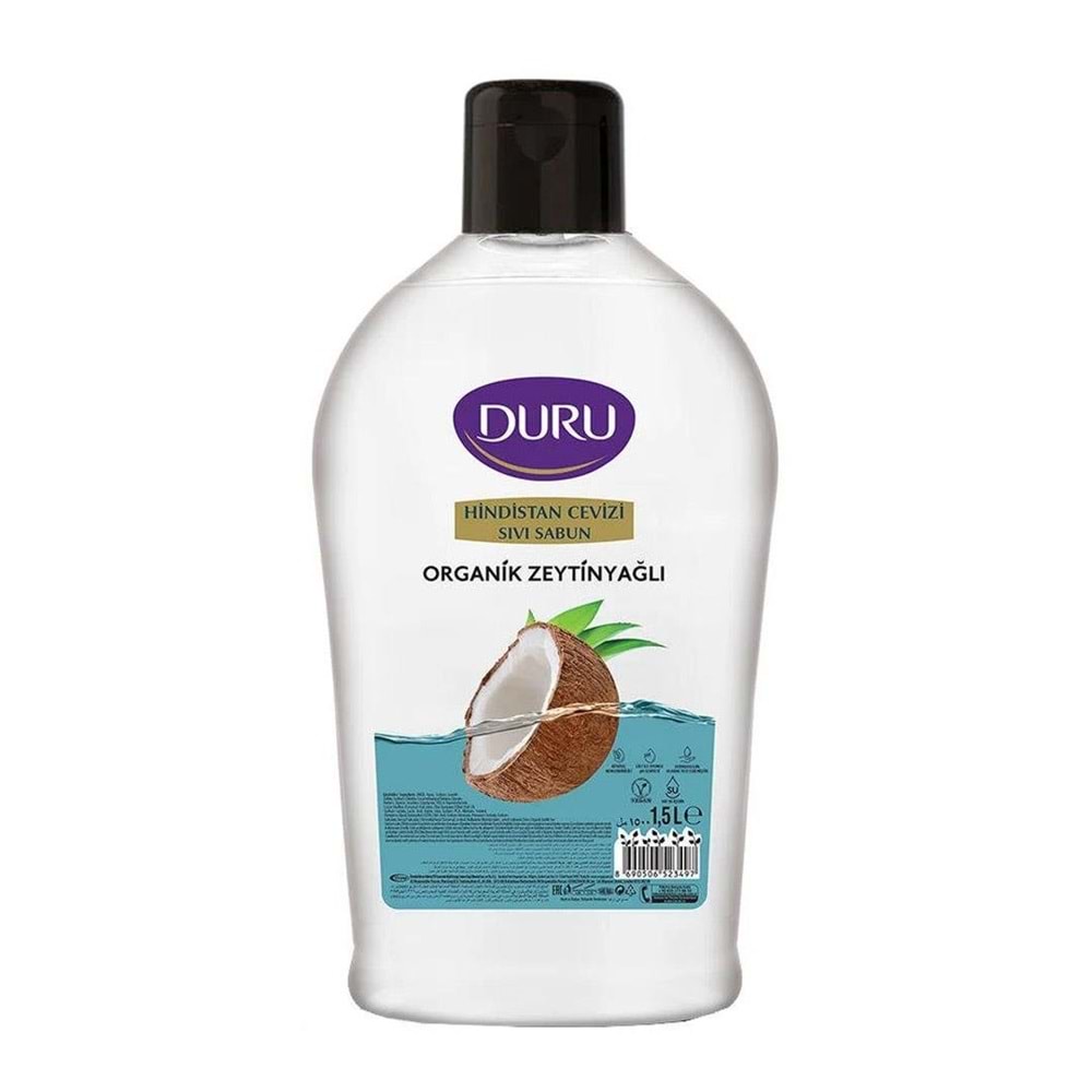 Duru Organik Zeytinyağlı Hindistan Cevizi Sıvı Sabun 1.5 Lt