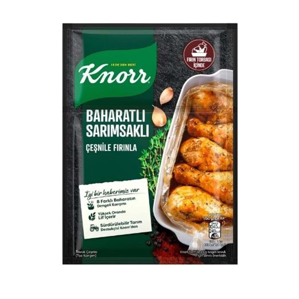 Knorr Baharatlı Ve Sarımsaklı Fırında Tavuk Çeşnisi 34 Gr