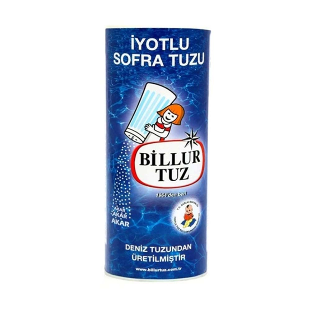 Billur Tuz İyotlu Tuzluklu Kutu 125 Gr