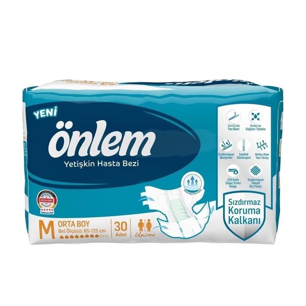 Önlem Hasta Bezi Bel Bantlı M Orta 30Lu