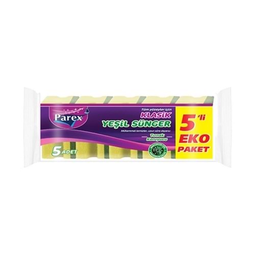 Parex Sünger Klasik Oluklu 5 Li Eko Paket