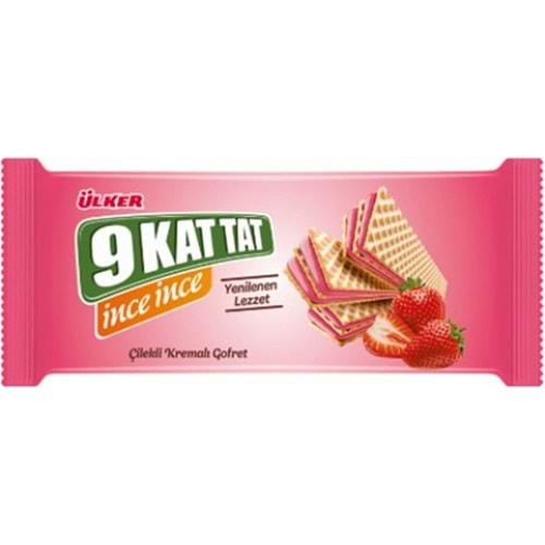 Ülker 9 Kat Tat İnce Çilekli Gofret 114 Gr