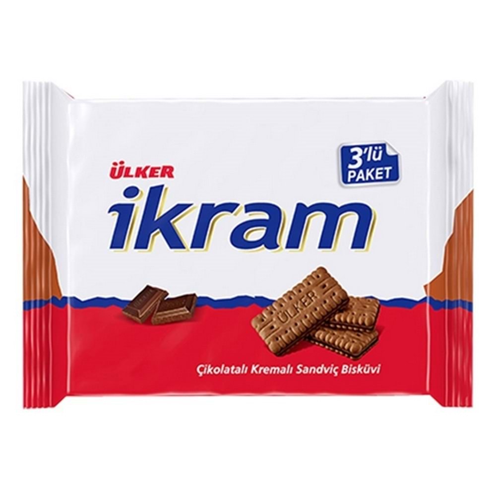 Ülker İkram Çikolatalı Bisküvi 3 Lü Paket 252 Gr