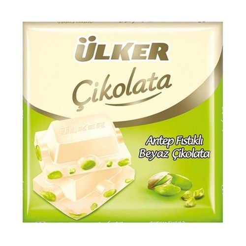 Ülker Kare Beyaz Çikolata Antep Fıstıklı 65 Gr