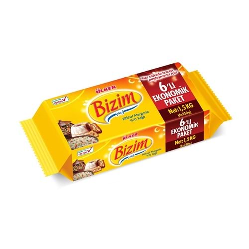 Ülker Bizim Paket Margarin 6 Lı 250 Gr