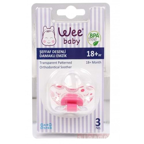 Wee Baby 838 Şeffaf Desenli Damaklı Emzik No:3