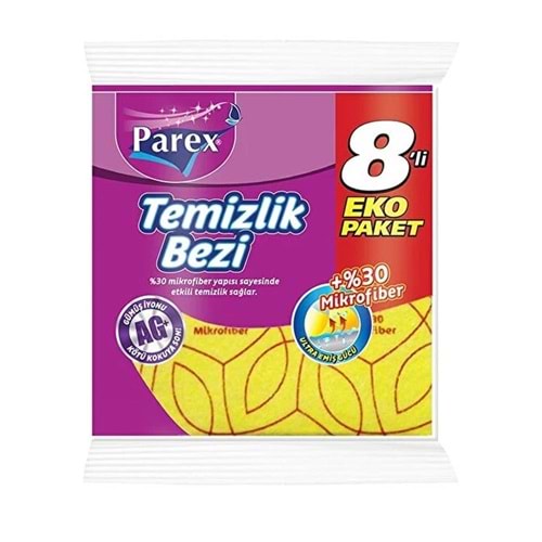 Parex Temizlik Bezi 8 Li %30 Mikrofiber Eko Paket