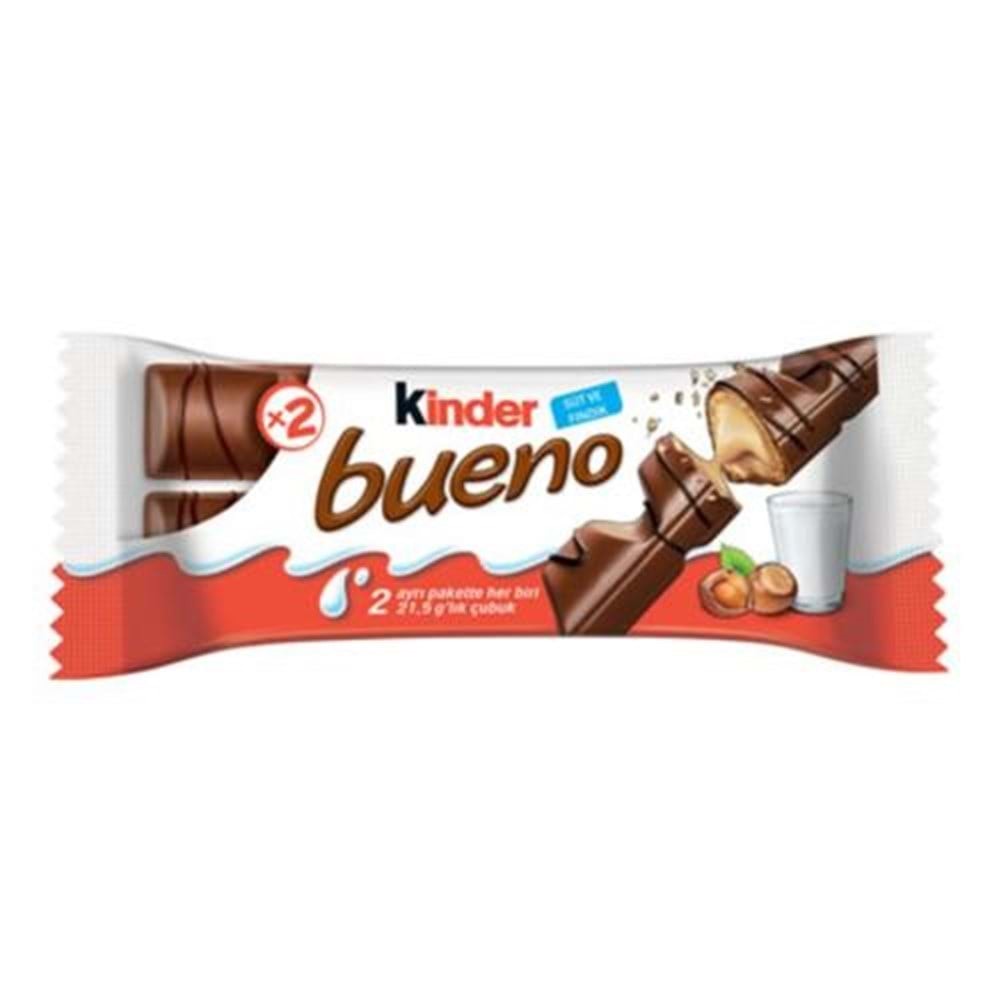 Kinder Bueno Çikolatalı Kaplamalı Bar 43 Gr
