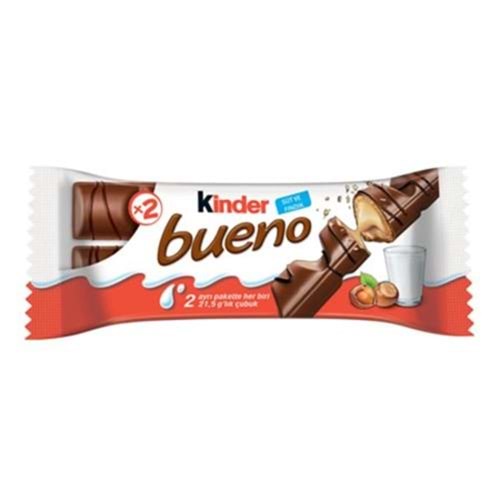 Kinder Bueno Çikolatalı Kaplamalı Bar 43 Gr