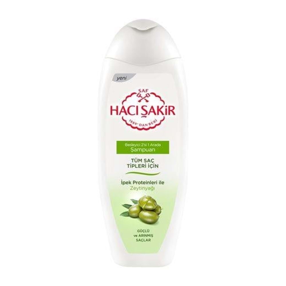Hacı Şakir Şampuan Zeytin Yağlı Tüm Saç 2Si1 Arada 500 Ml