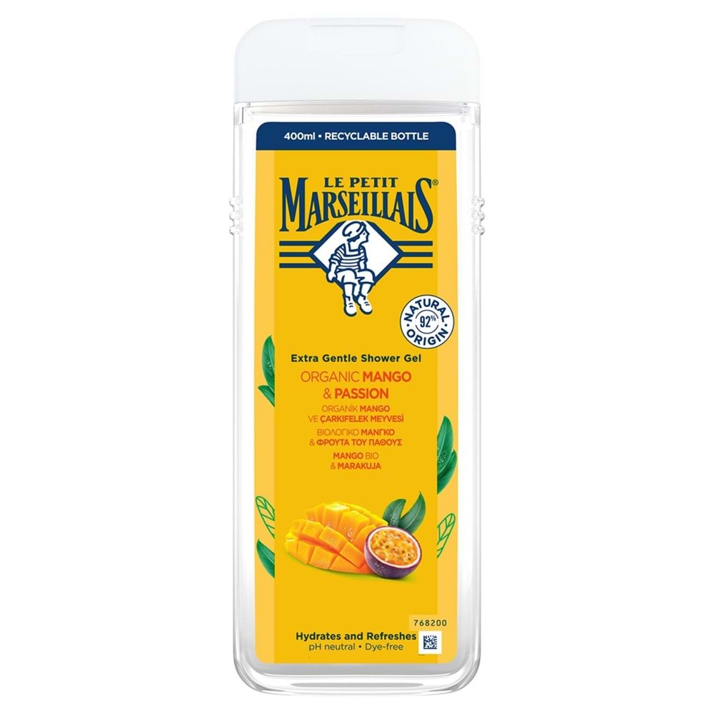 Le Petit Marseillais Duş Jeli Organik Mango Ve Çarkıfelek Meyvesi 400 Ml