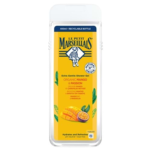 Le Petit Marseillais Duş Jeli Organik Mango Ve Çarkıfelek Meyvesi 400 Ml