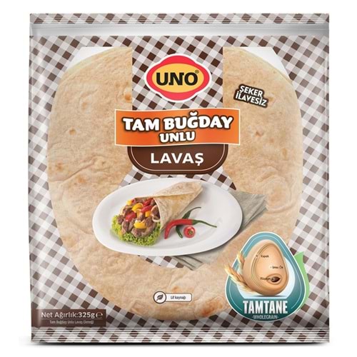 Uno Tam Buğday Lavaş 25 Cm 325 Gr 5 Li