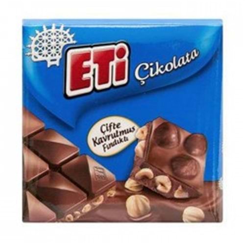 Eti Çifte Kavrulmuş Fındıklı Kare Çikolata 60 Gr