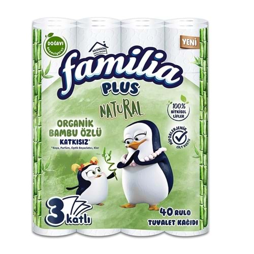 Familia Tuvalet Kağıdı Plus Natural 40 Lı 3 Katlı