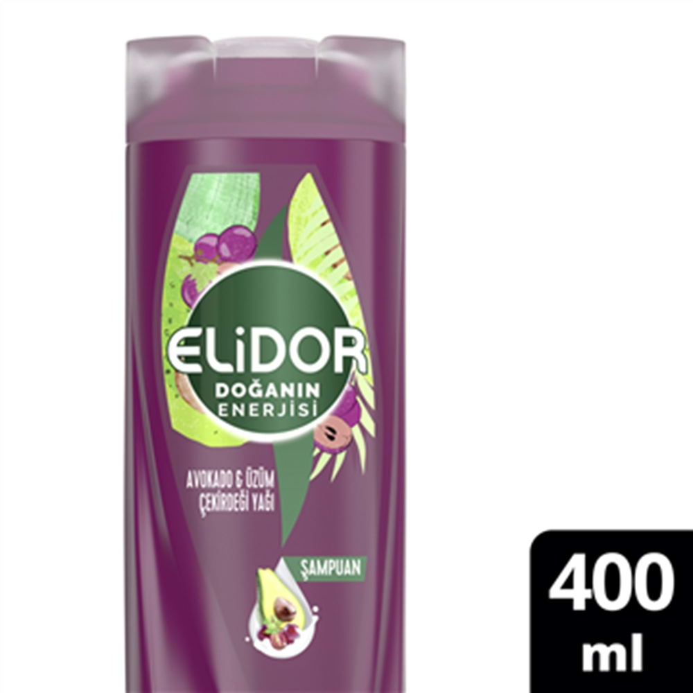 Elidor Doğanın Enerjisi Saç Bakım Şampuanı Avokado Ve Üzüm Çekirdeği Yağı 400 Ml
