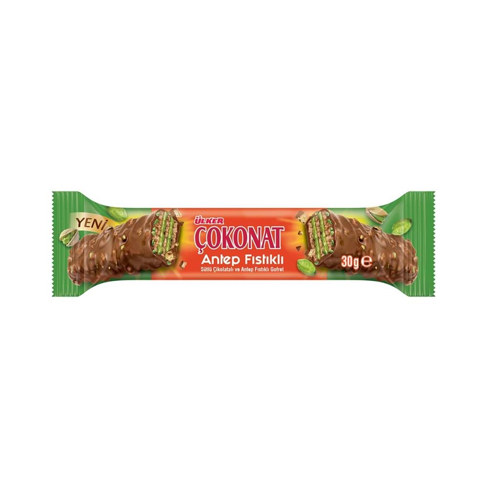 Ülker Çokonat Antep Fıstıklı Çikolata Kaplı Gofret 30 Gr