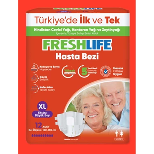 Freshlife Hasta Bezi Bantlı Xl 12 Lı