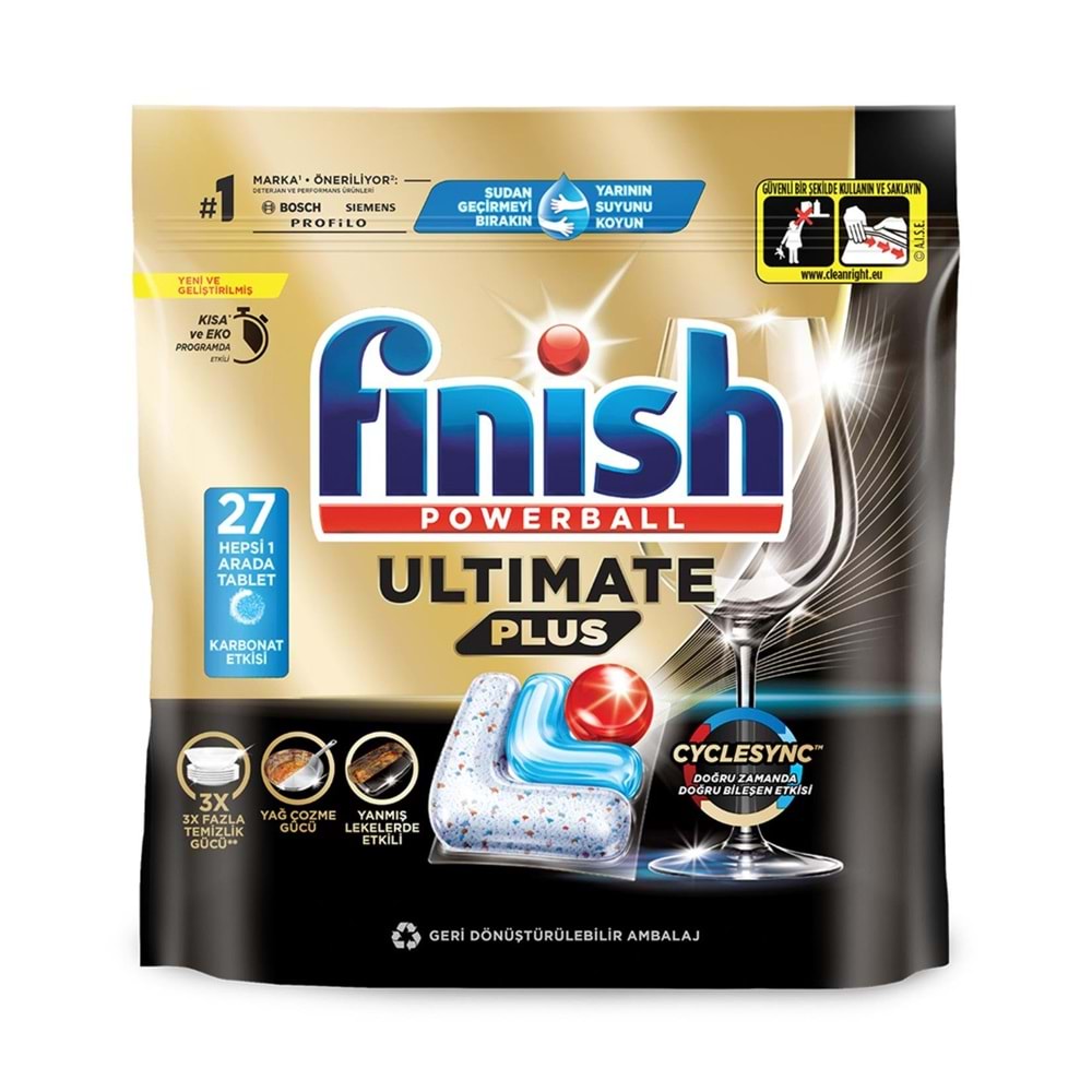 Finish Ultimate Plus Karbonat Etkisi 27 Li Bulaşık Makinesi Tableti