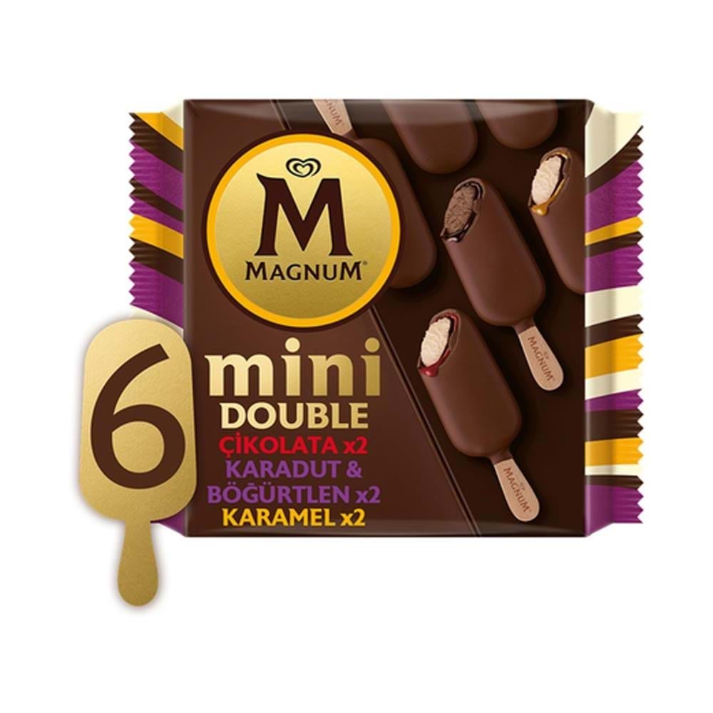 Algida Magnum Mini Çikolata. Karadut&Böğürtlen. Karamel 6 Lı 345 Ml