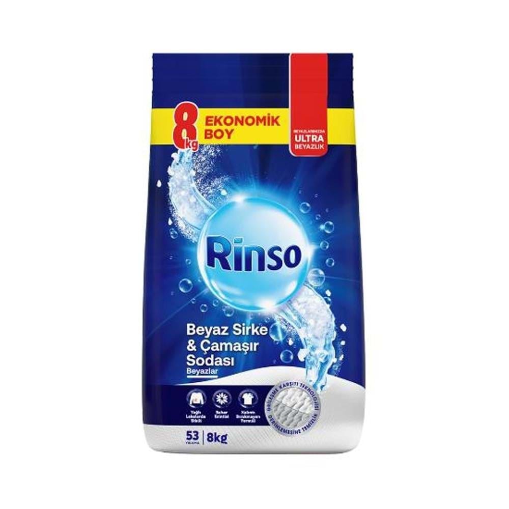 Rinso Toz Çamaşır Deterjanı Beyaz Sirke Ve Çamaşır Sodası 8 Kg